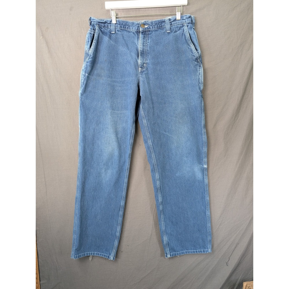 Carhartt Mens Dungaree Fit Carpenter Jeans Blue Denim 36x36